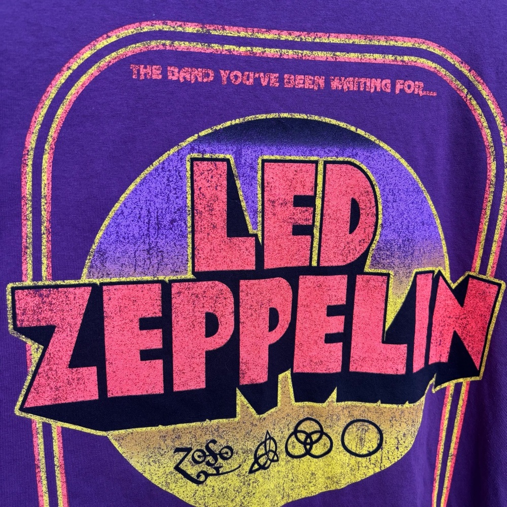 Urban Outfitters Led Zeppelin Wembley Stadium Purple Graphic Tee Shirt Dress - Picture 6 of 10